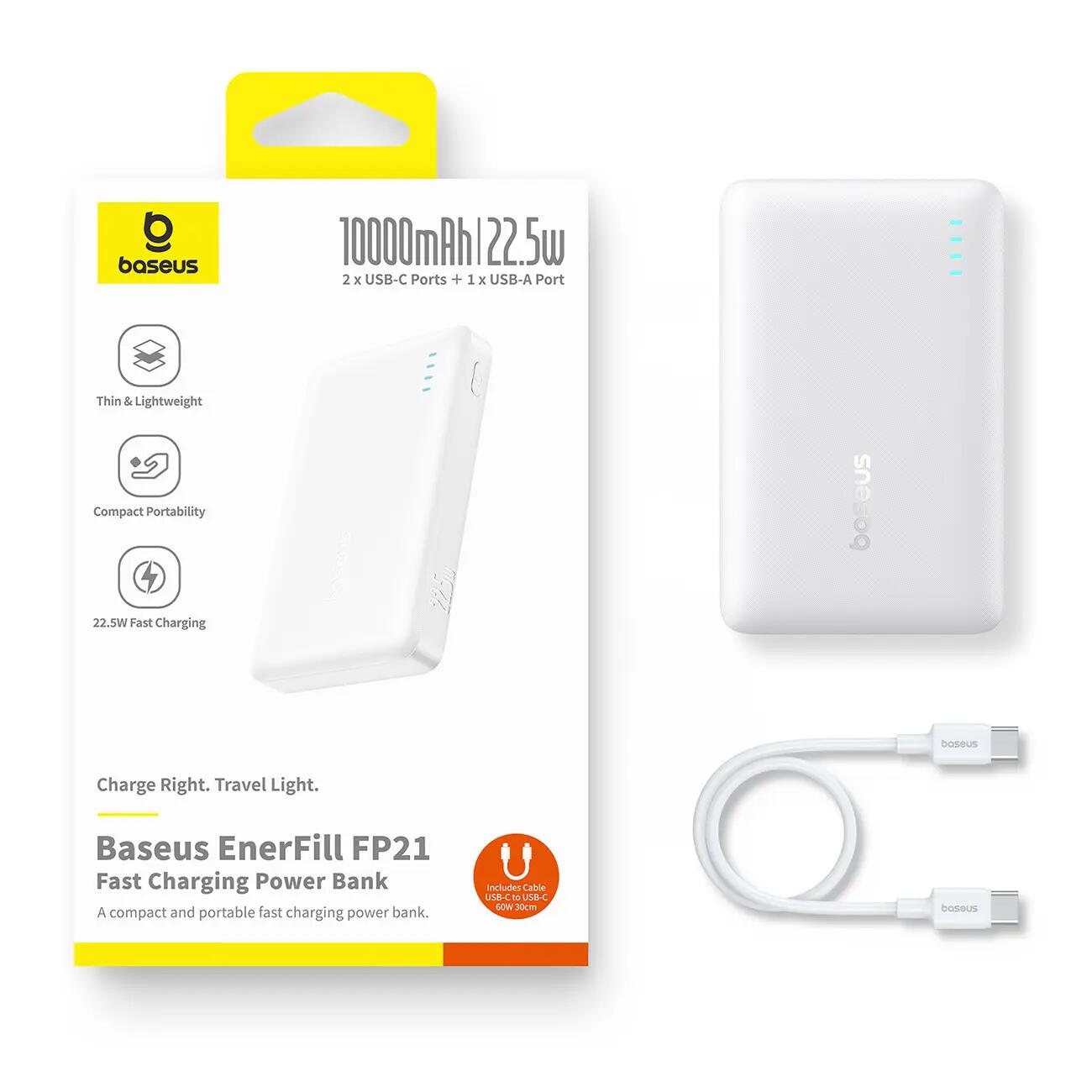 Powerbank Baseus 10000 mAh 22,5W USB-C USB-A PD QC 7/7