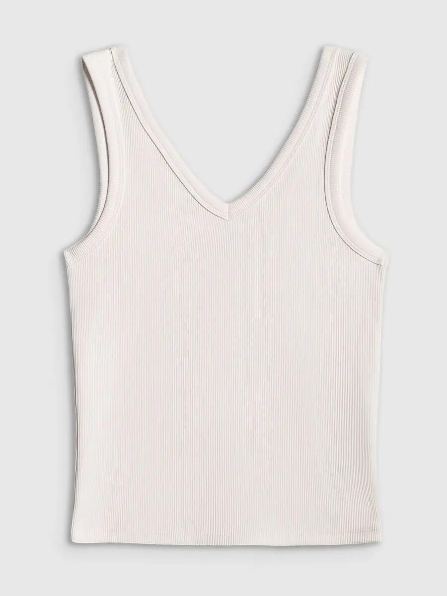Top slim z prążkowanej dzianiny damsk 4F 4FRSS26TSLEF337 5/6