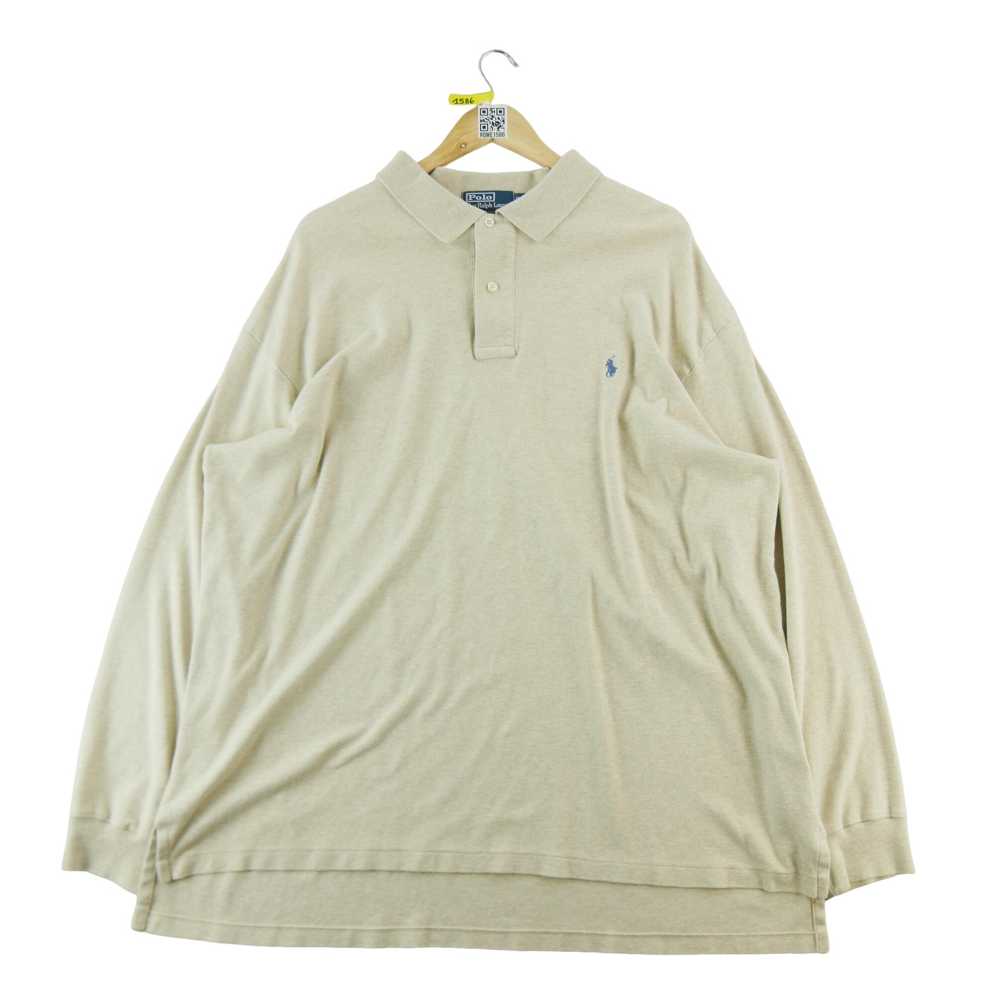 Seconde vie - Polo manches longues Homme Beige - Bon état 1/7