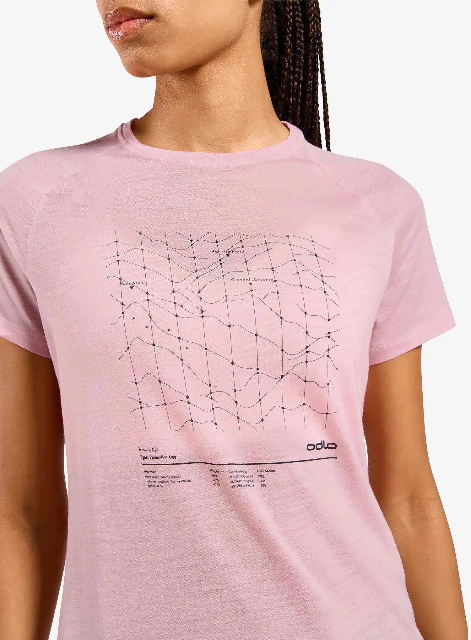 Koszulka damska Odlo Merino Tencel Hyper Map Crew Neck S/S 5/5