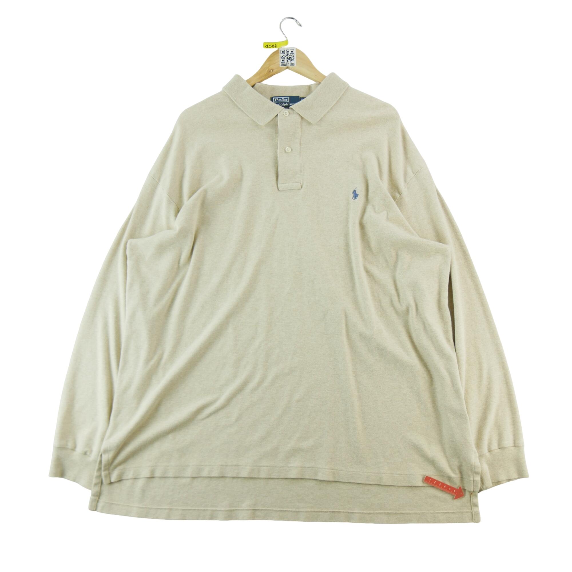 Seconde vie - Polo manches longues Homme Beige - Bon état 5/7