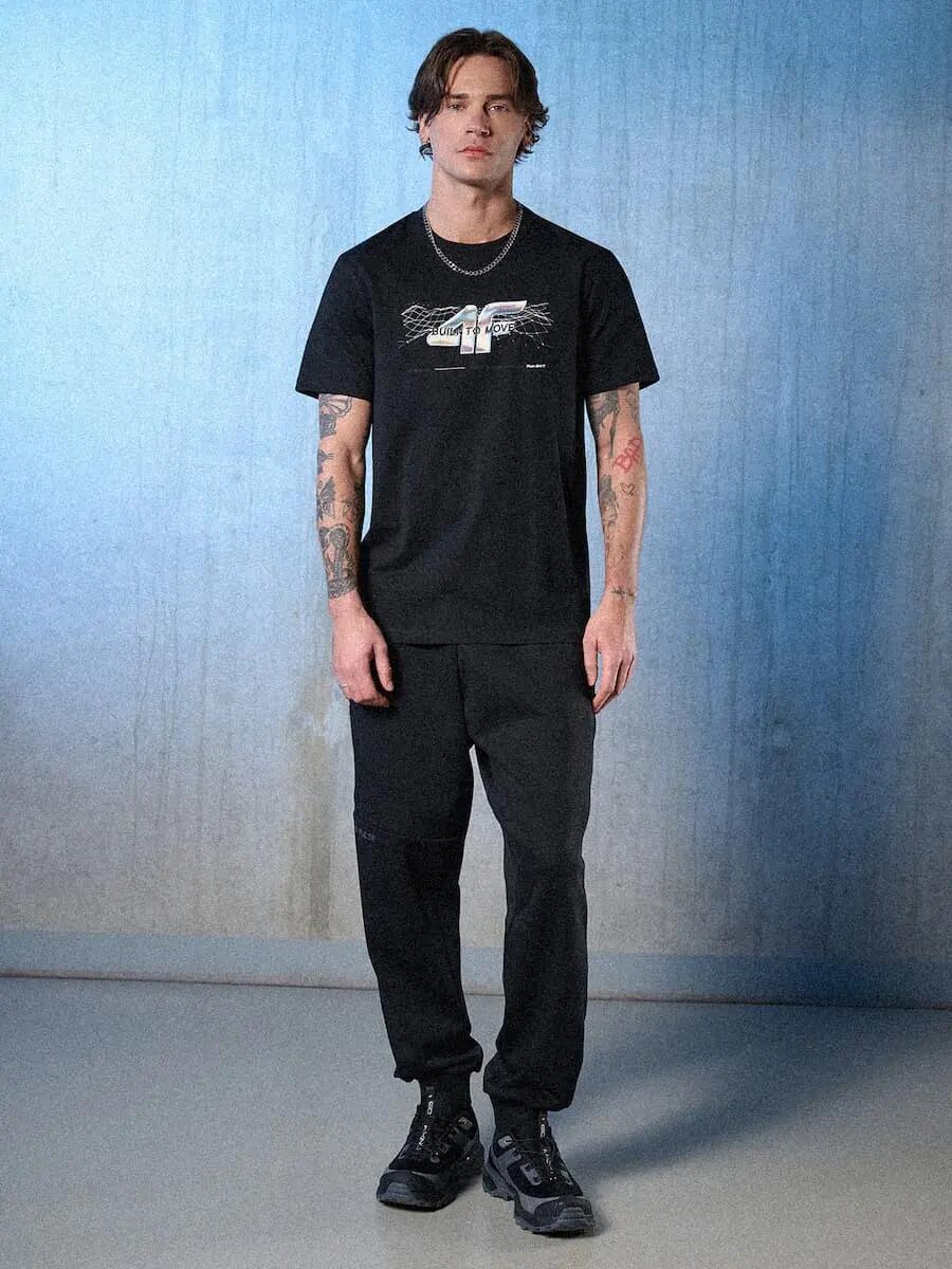 T-shirt regular z nadrukiem męski 4F  4FRSS26TTSHM3662 5/7
