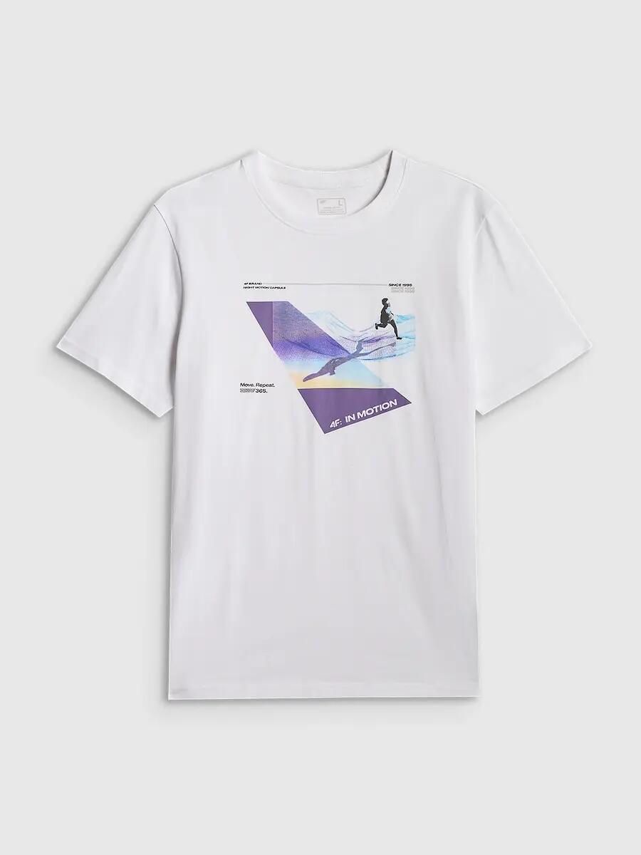 T-shirt regular z nadrukiem męski 4F 4FRSS26TTSHM3661 6/7
