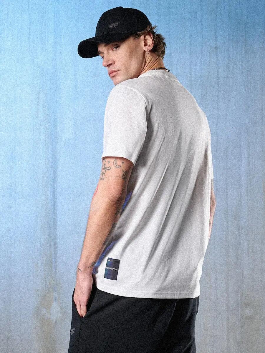 T-shirt regular z nadrukiem męski 4F 4FRSS26TTSHM3661 5/7