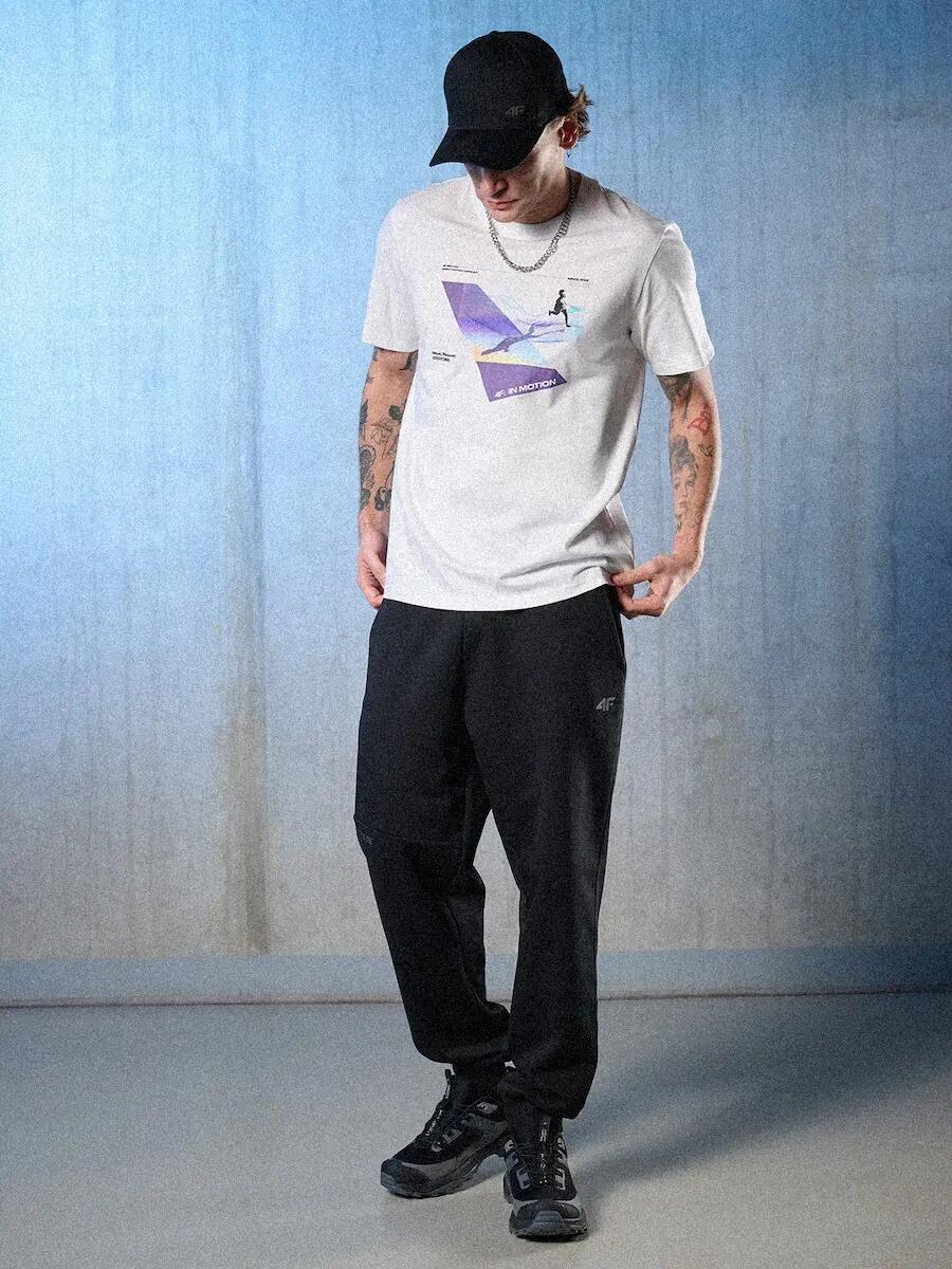 T-shirt regular z nadrukiem męski 4F 4FRSS26TTSHM3661 3/7