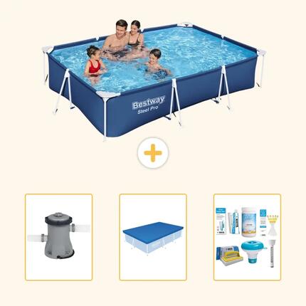 Bestway Steel Pro Rectangulaire - 300x201x66 cm - 4-pièces S22721