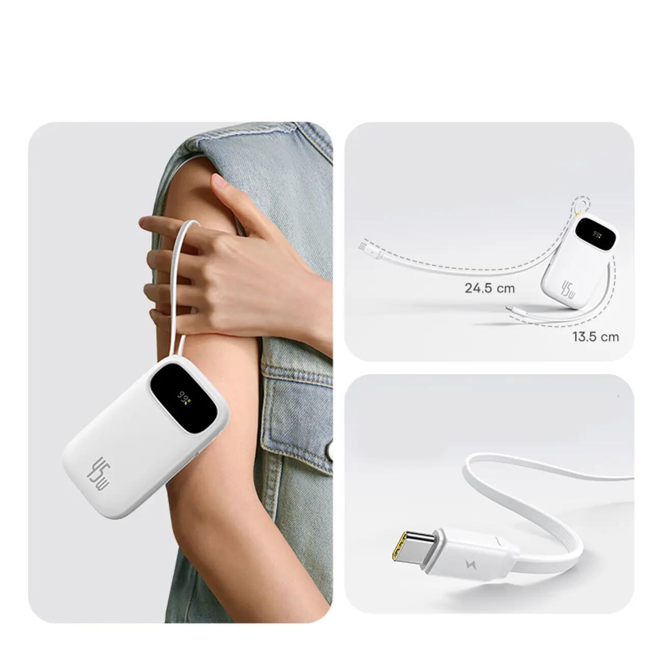 Powerbank Baseus 20000mAh 45W wbudowane kable USB-C 5/7