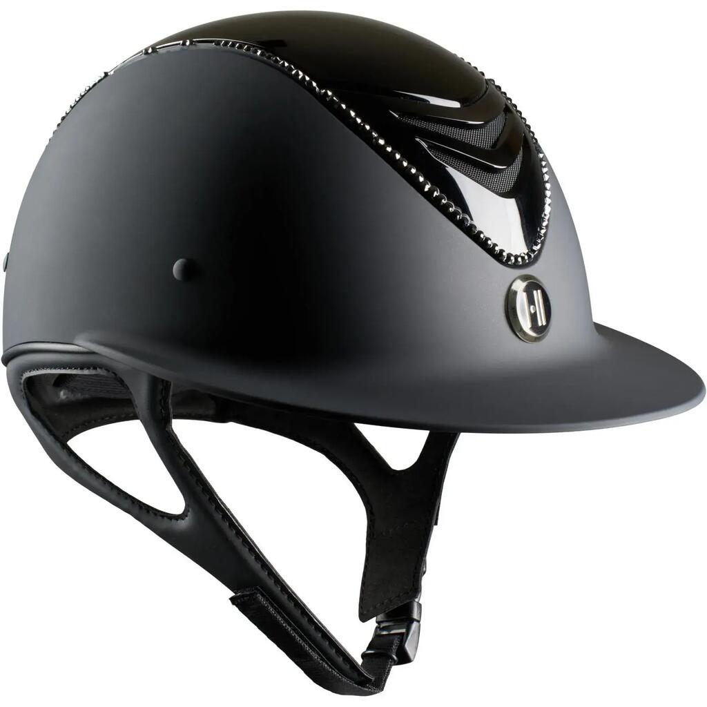 Glossy top riding helmet for girls OneK Swarowski