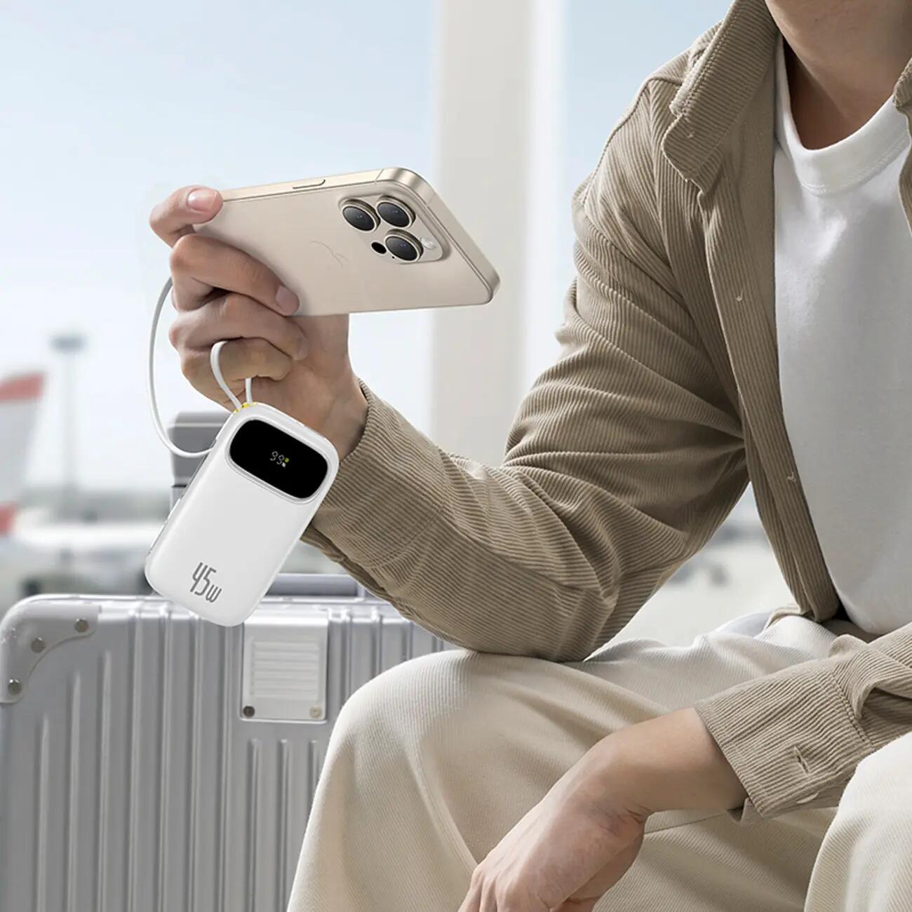 Powerbank Baseus 20000mAh 45W wbudowane kable USB-C 3/7