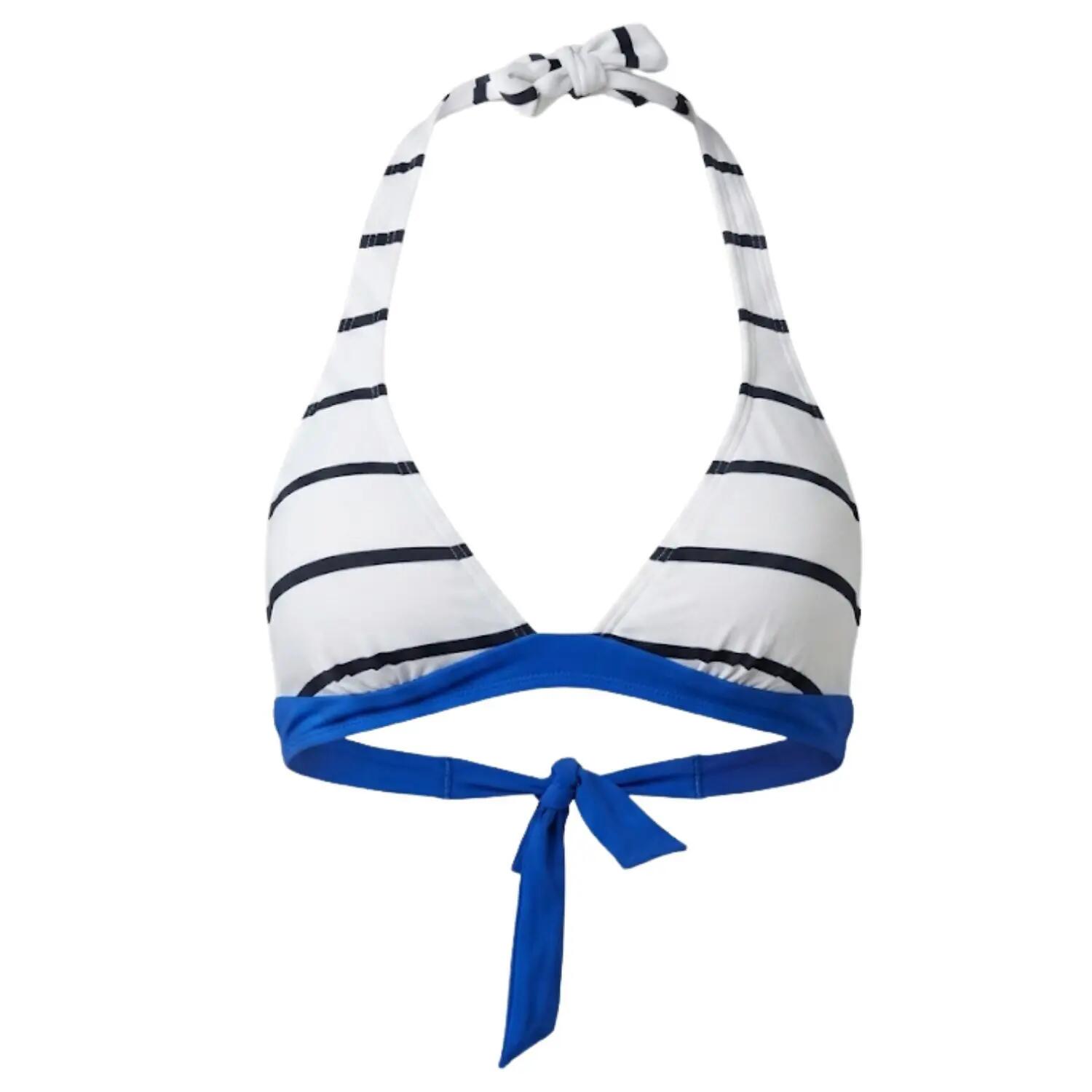 Góra bikini - Damskie - Volcom - Halter, paski - Granatowo-biała 3/3