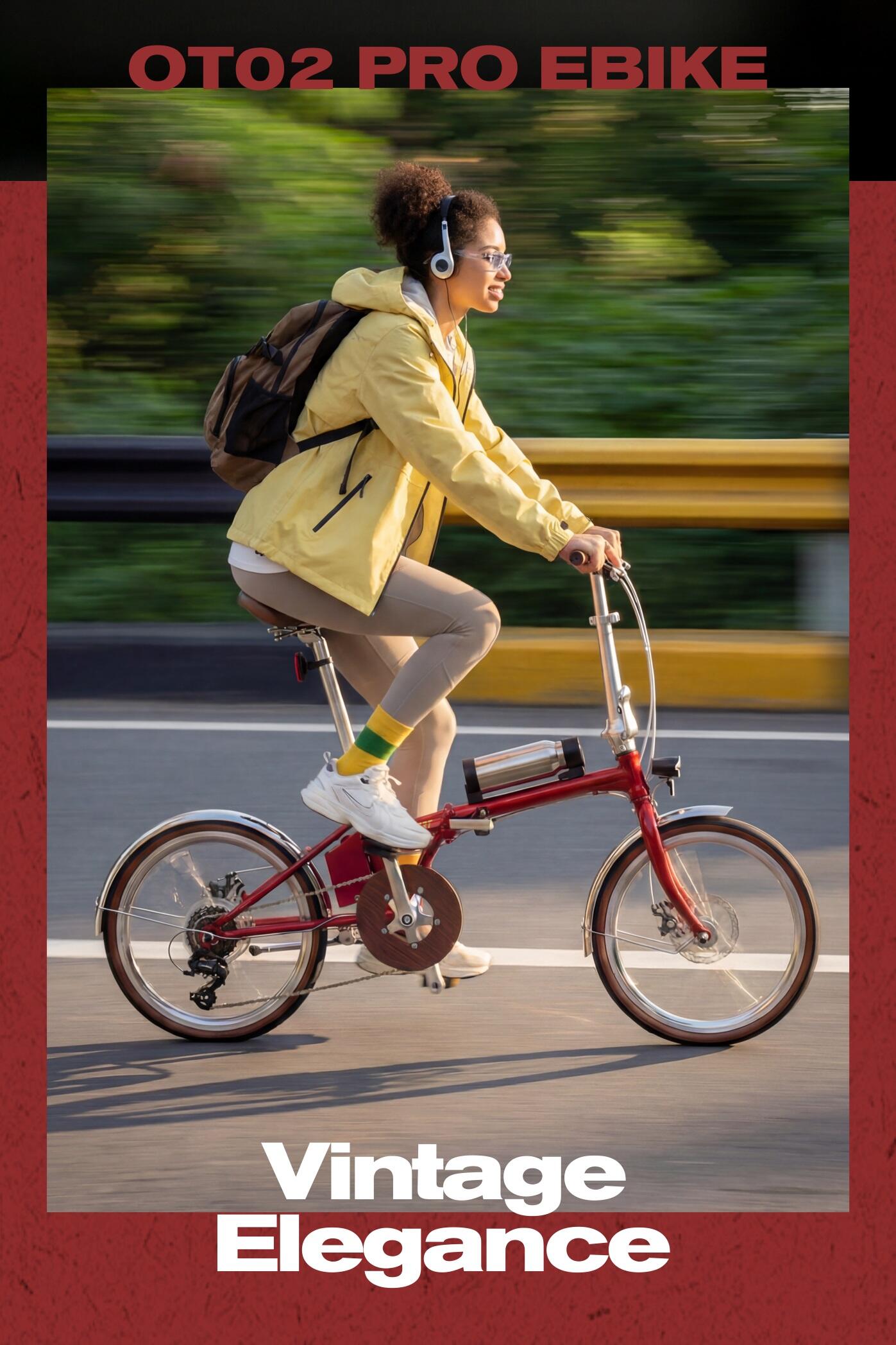 OT02 Pro bici elettrica adulti, pneumatico 20×1.35", batteria 36V5.2Ah. 8/9
