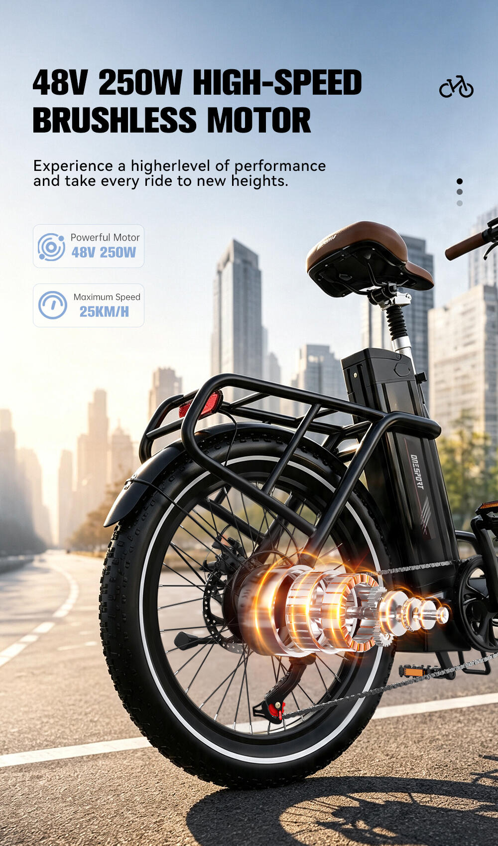 Bicicletta elettrica per adulti ONESPORT OT16Pro Batteria 48V 17AH 12/15