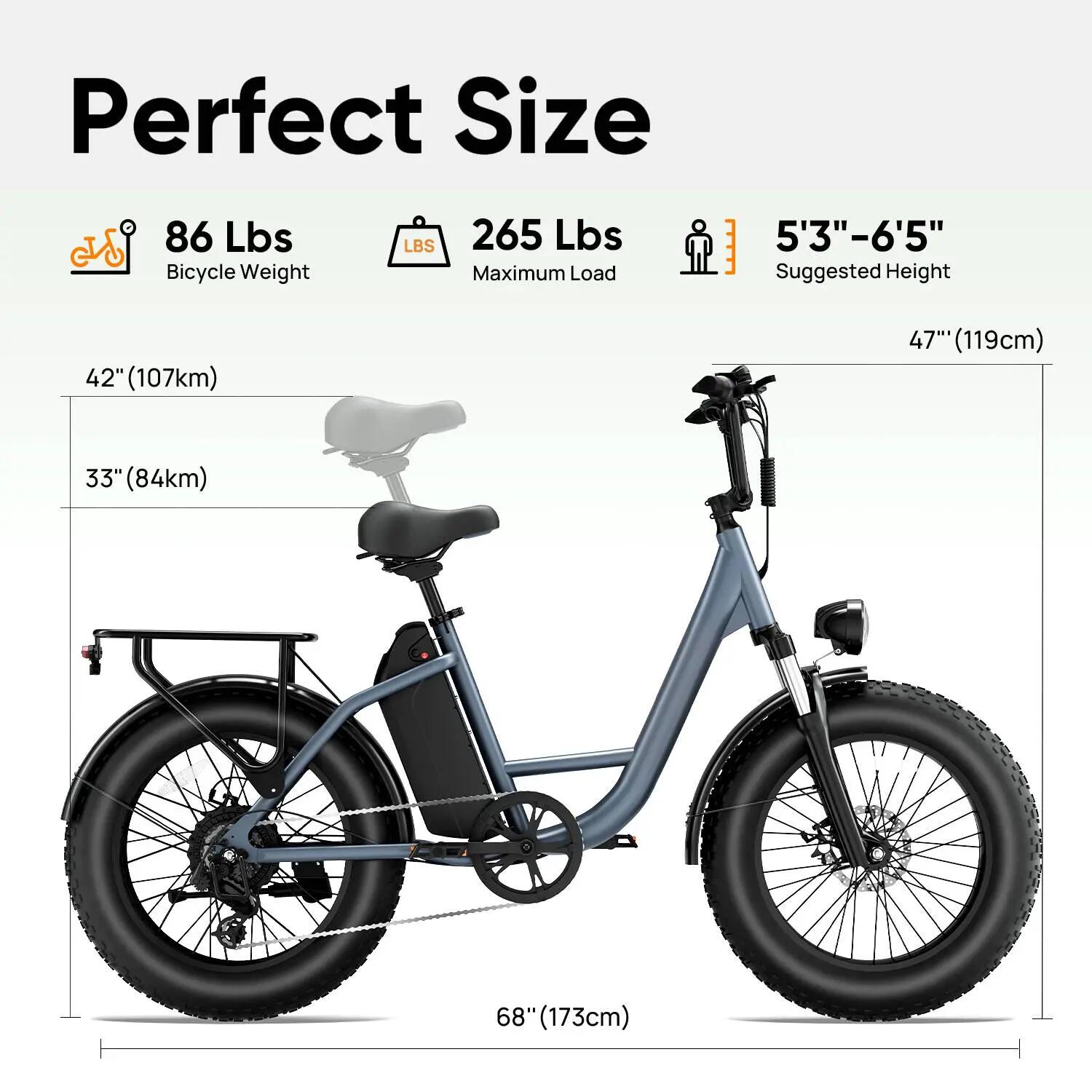 Elektrische fiets voor volwassenen URLIFE E20 PRO batterij 48V 15.6AH 8/15