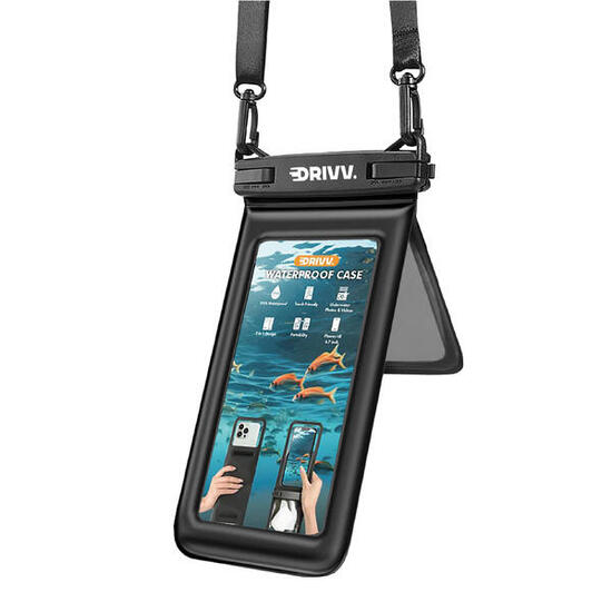 Pochette téléphone étanche - Flottante 6.8 pouces - Modèle 2 en 1 - Noir