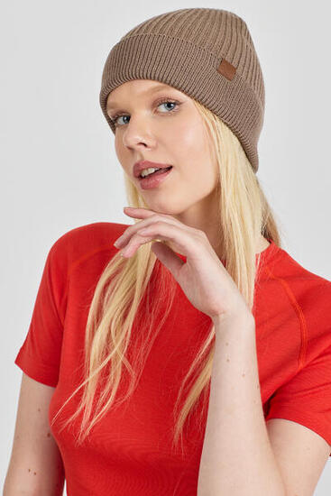Czapka zimowa 100% wełna merino - Icewall (250 g/m²) Brązowy