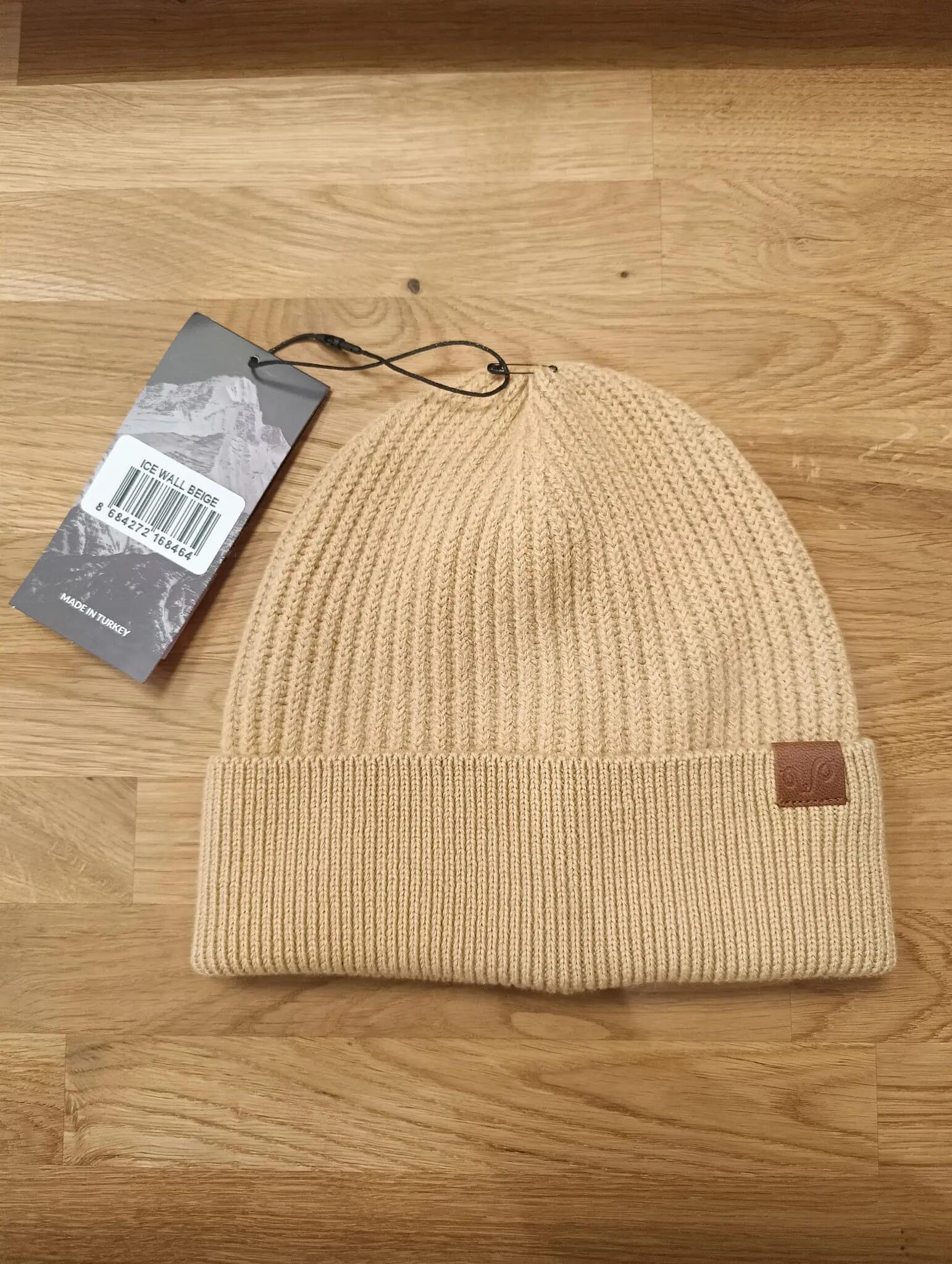 Czapka zimowa 100% wełna merino - Icewall (250 g/m²) beżowy 4/4