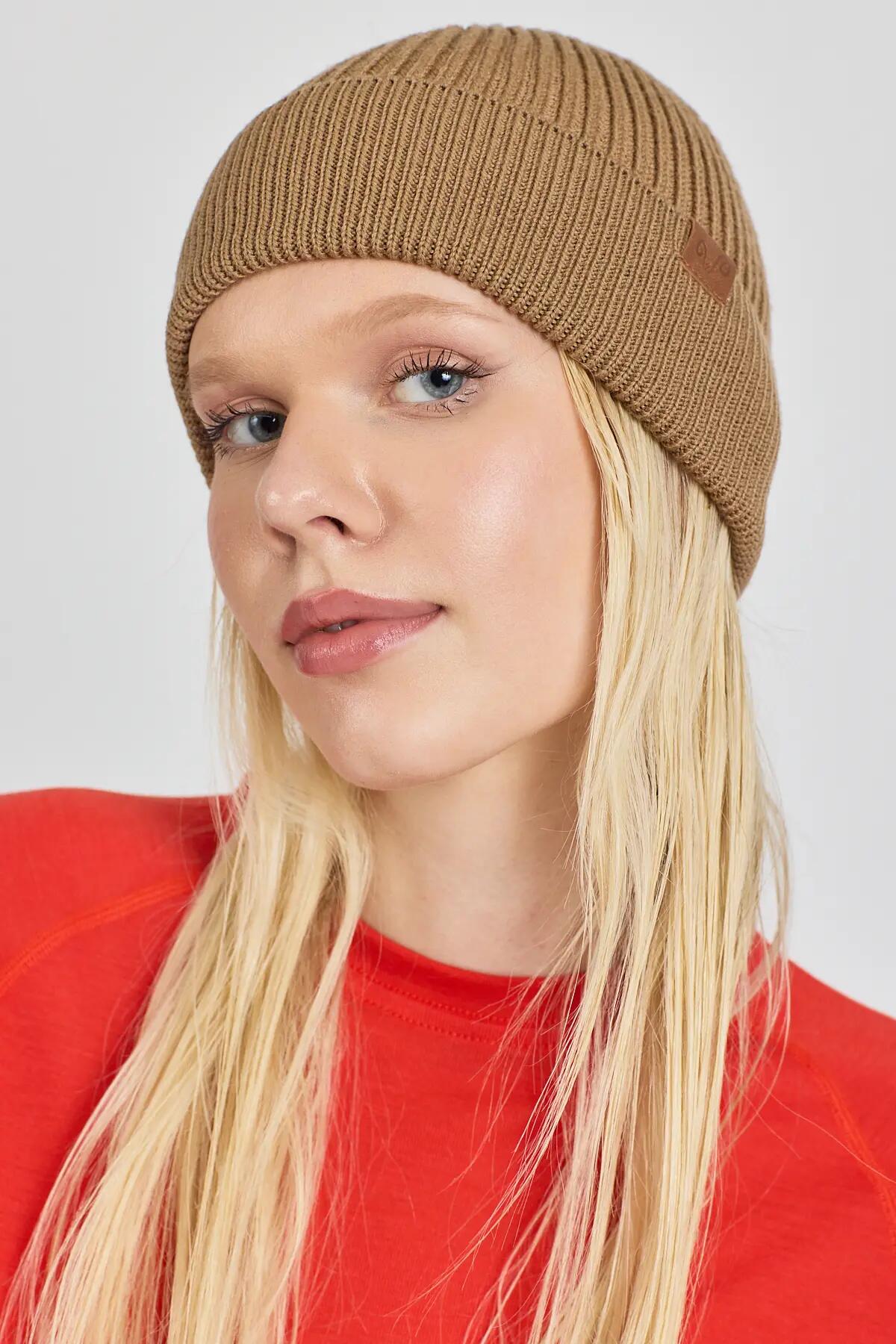 Czapka zimowa 100% wełna merino - Icewall (250 g/m²) beżowy 2/4