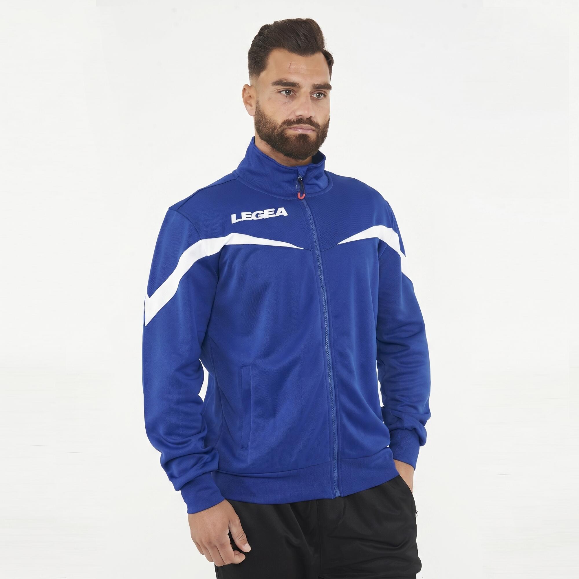 Running Giacca Salvador Antivento Azzurro-Bianco