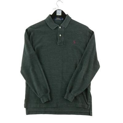 Tweedehands - poloshirt lange mouwen heren zwart polo ralph lauren - als nieuw