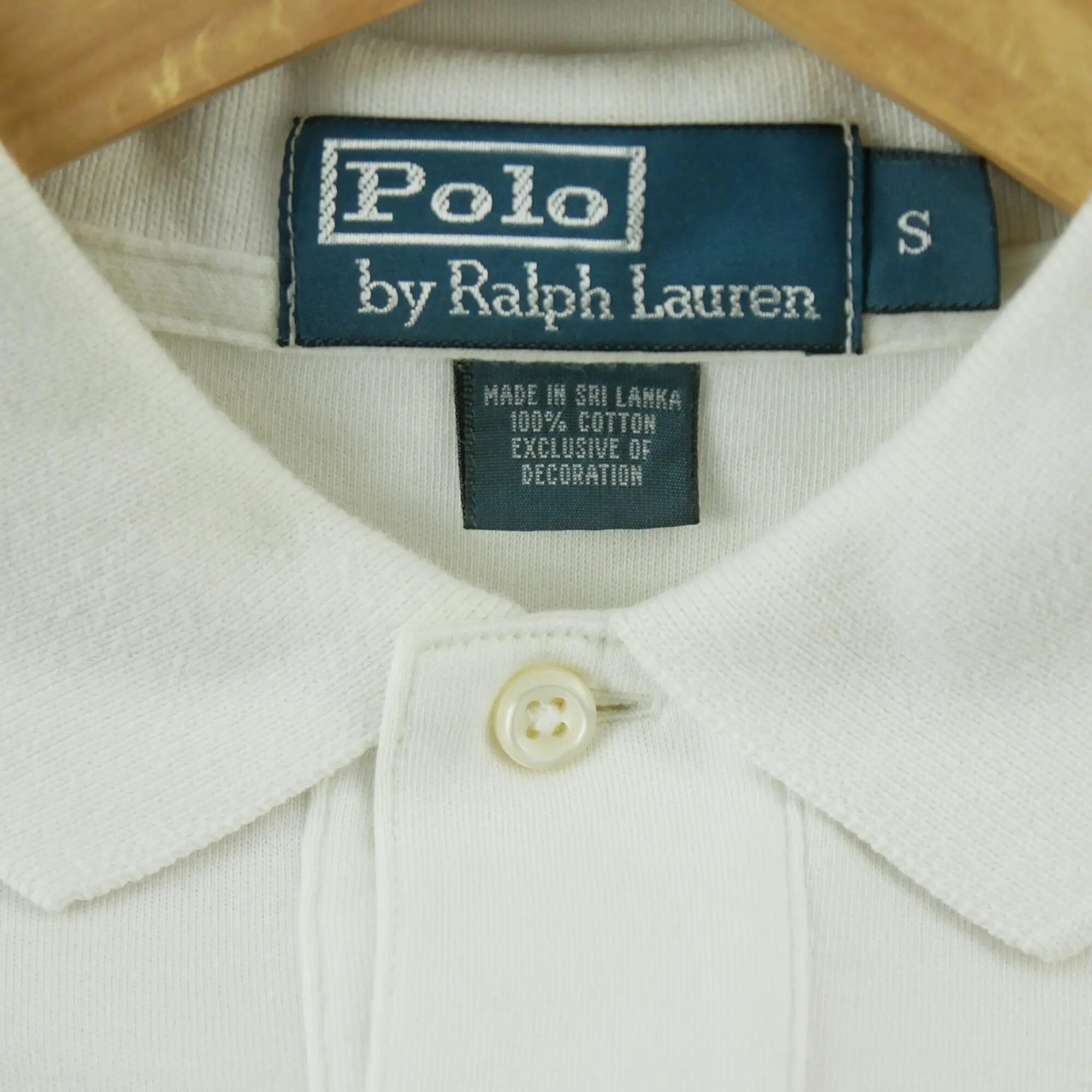 Tweedehands - Poloshirt lange mouw heren wit Polo Ralph Lauren - Goede staat 7/7