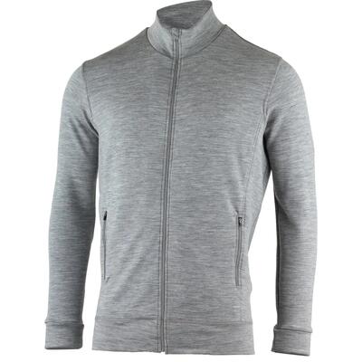 felpa da ciclismo uomo con cerniera e collo alto – 100% lana merino – grigio