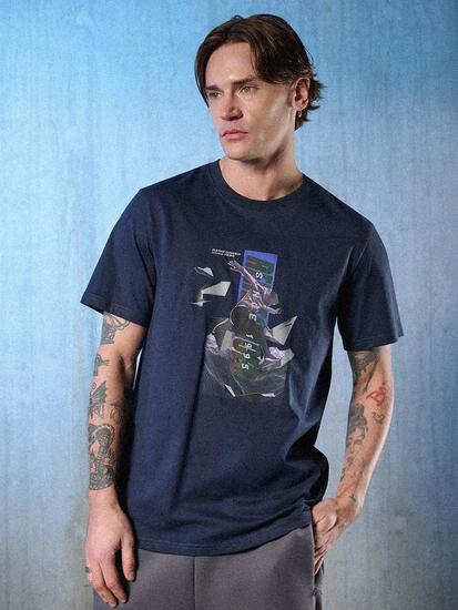 T-shirt regular z nadrukiem męski 4F 4FRSS26TTSHM3659