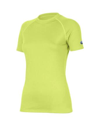 Baselayer top - Fietsen - Dames - ALEA - Korte mouwen, 100% merino wol - Geel