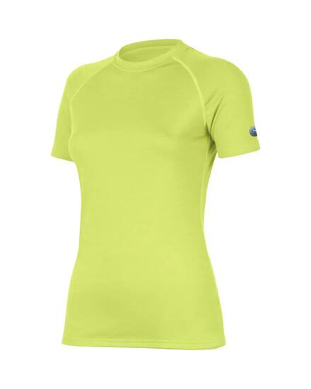 Baselayer top - Fietsen - Dames - ALEA - Korte mouwen, 100% merino wol - Geel