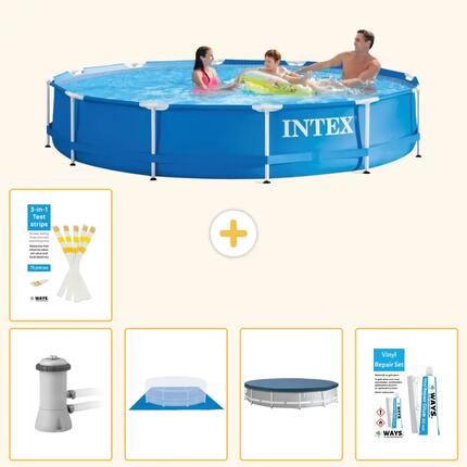 INTEX Piscina con estructura Redonda - 366x76 cm - 6-piezas S22467