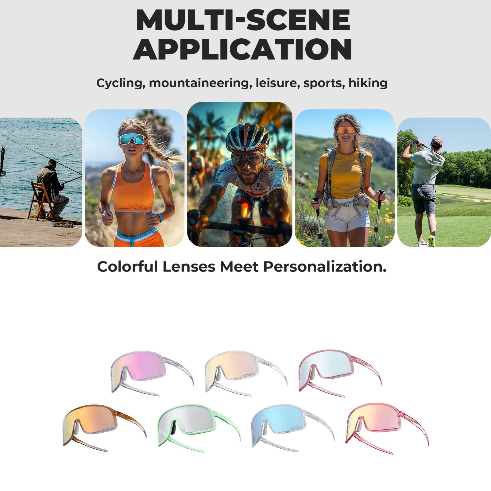 ROCKBROS Photochrome Sonnenbrille Winddichte Outdoor Fahrrad Sportbrille 6/6
