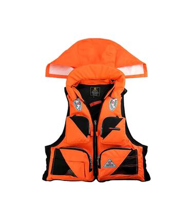 Gilet de Sauvetage Pêche 70N Kayak Multi-Poches Haute Visibilité Capuche
