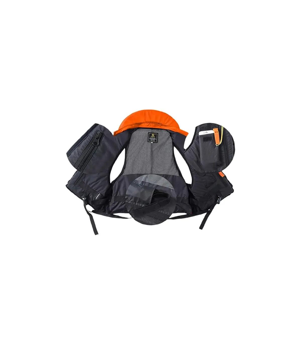 Gilet de Sauvetage Pêche 70N Kayak Multi-Poches Haute Visibilité Capuche 2/3
