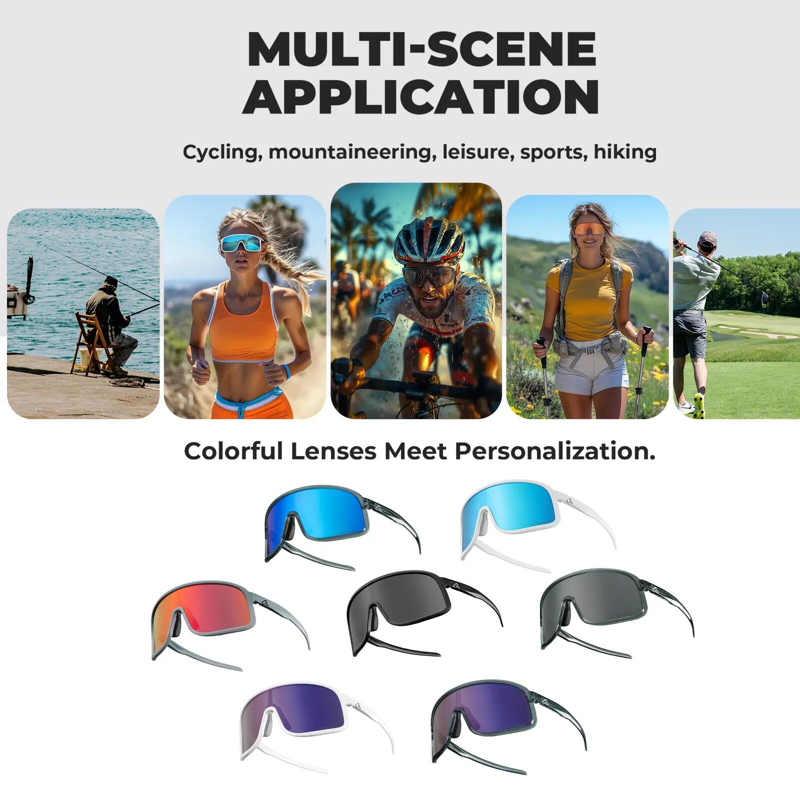 ROCKBROS Polarisierte Sonnenbrille Winddichte Outdoor Fahrrad Sportbrille 6/6