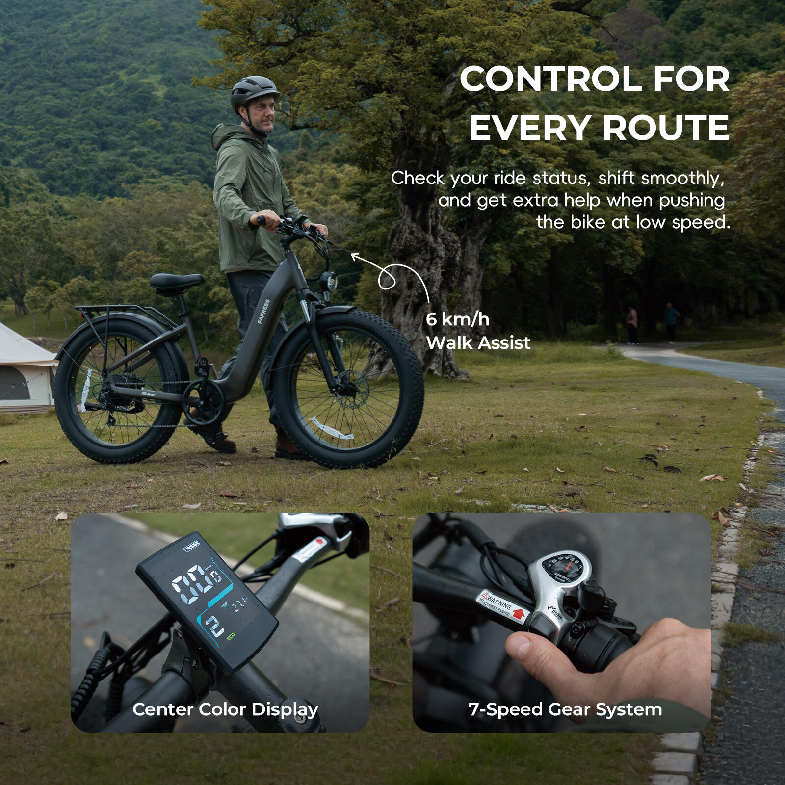 Bicicleta eléctrica todoterreno FAFREES F26 Rover 26×4.0 con batería de 960 Wh 7/7