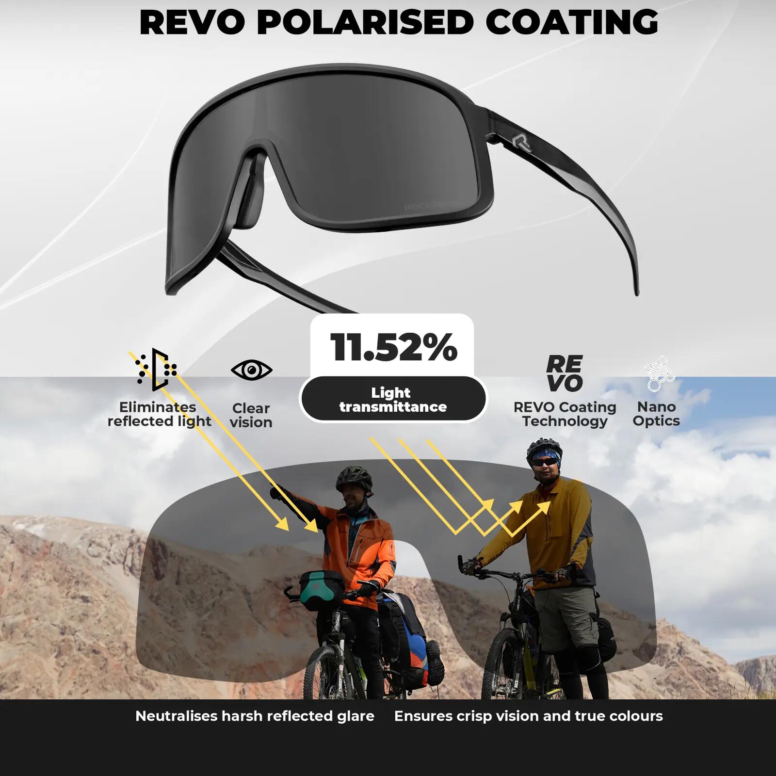 ROCKBROS Polarisierte Sonnenbrille Winddichte Outdoor Fahrrad Sportbrille 2/6