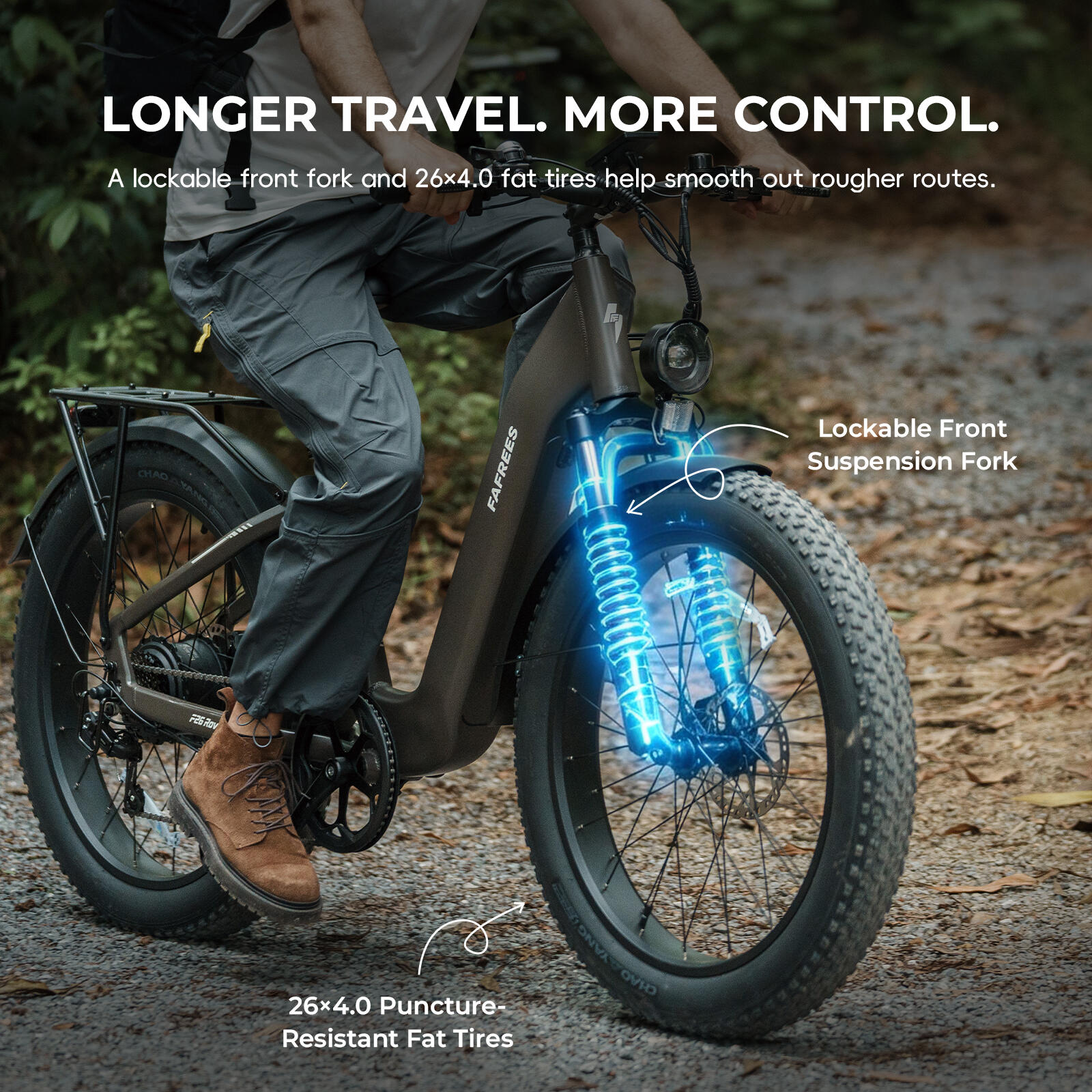 Bicicleta eléctrica todoterreno FAFREES F26 Rover 26×4.0 con batería de 960 Wh 3/7