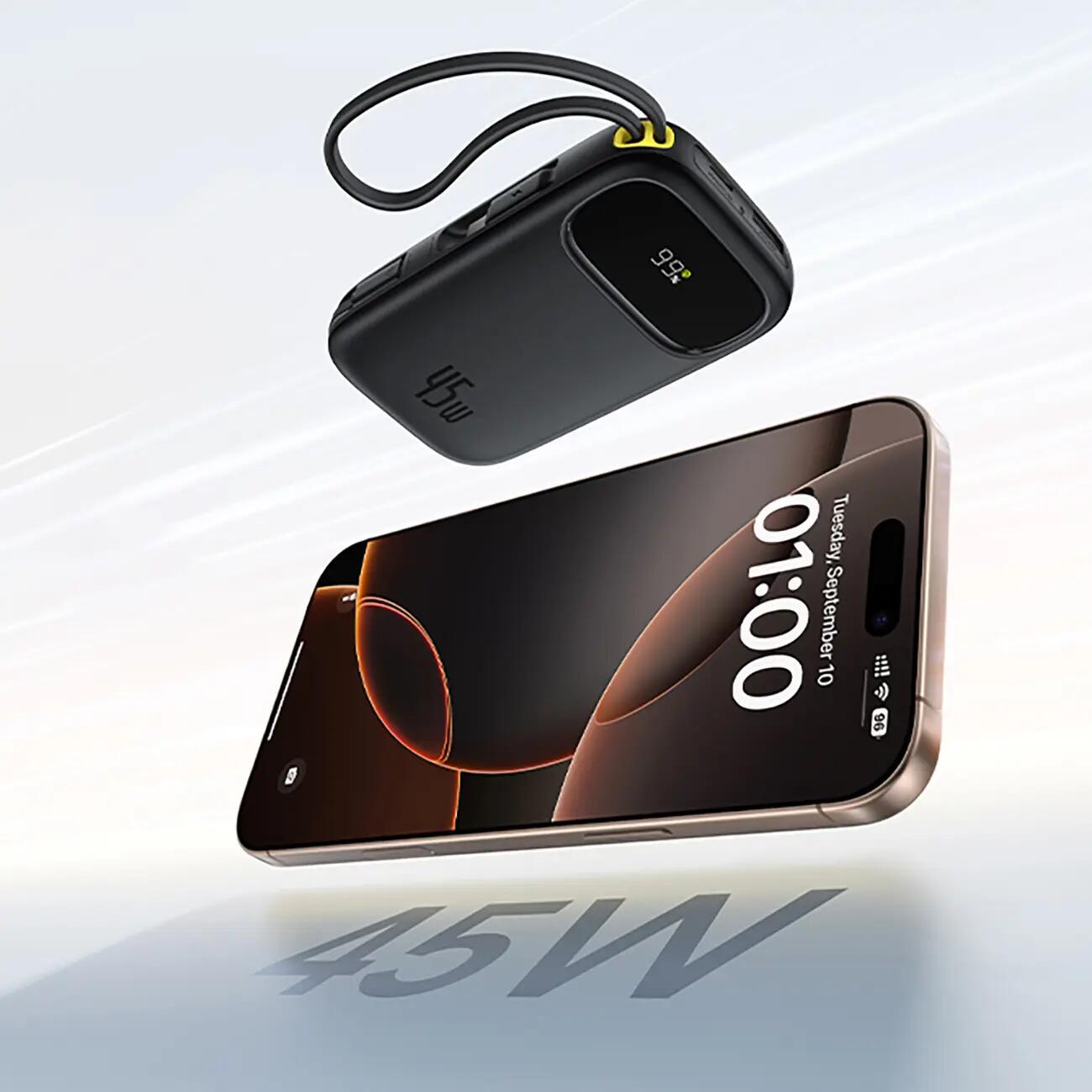 Powerbank Baseus 20000mAh 45W wbudowane kable USB-C 4/7