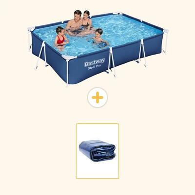 Bestway steel pro rechthoekig - 300x201x66 cm - 2-delig s22296