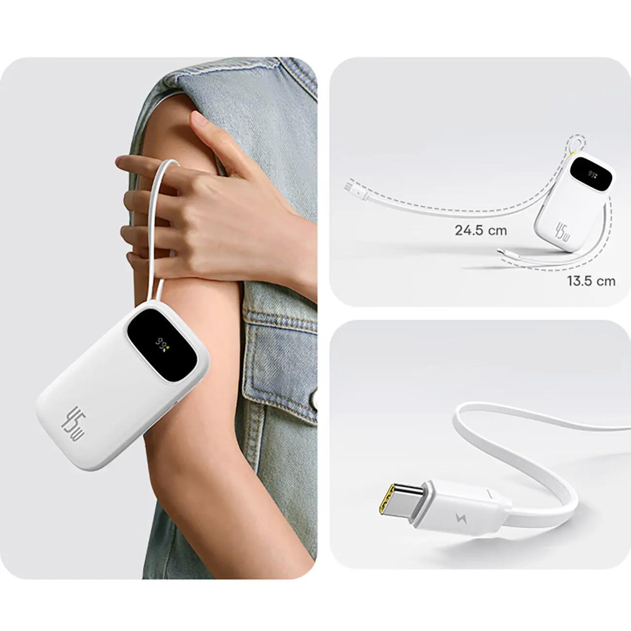 Powerbank Baseus 10000 mAh 45W z kablem USB-C  lightning 5/7
