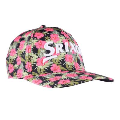 Srixon floral cap, golfpet voor heren, zwart met bloemenprint