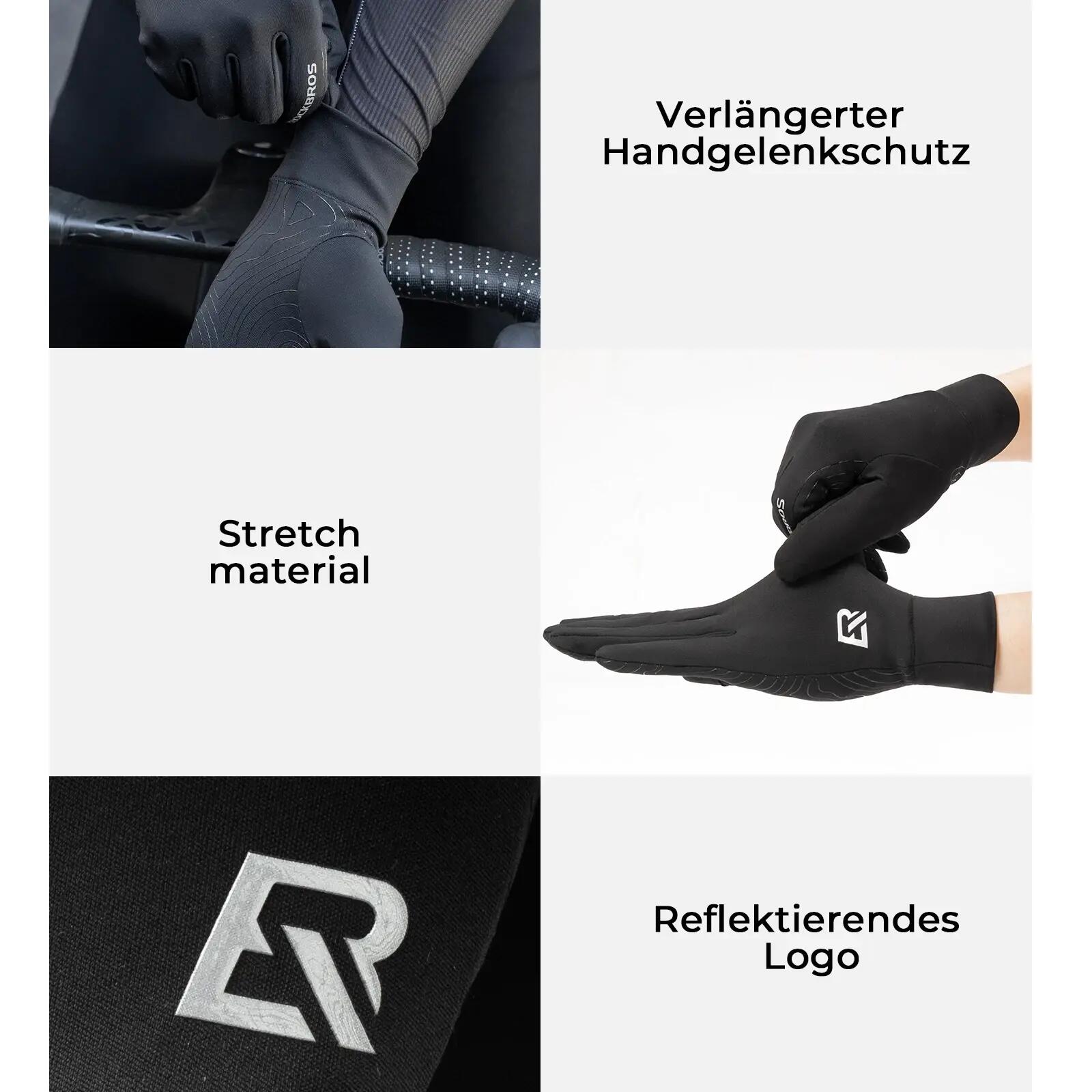 ROCKBROS Winter Fahrradhandschuhe Winddicht Fleece 4/6