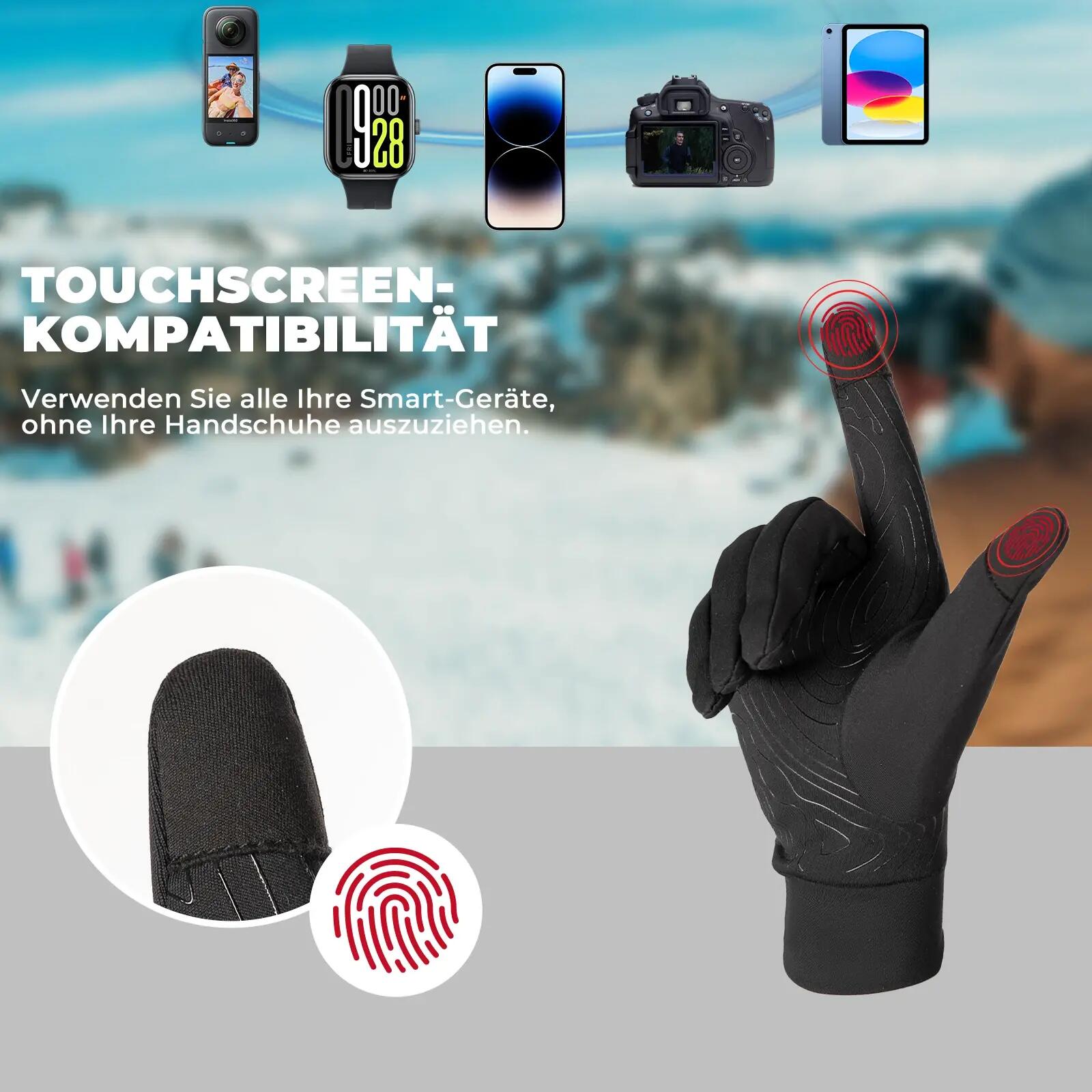 ROCKBROS Winter Fahrradhandschuhe Winddicht Fleece 3/6