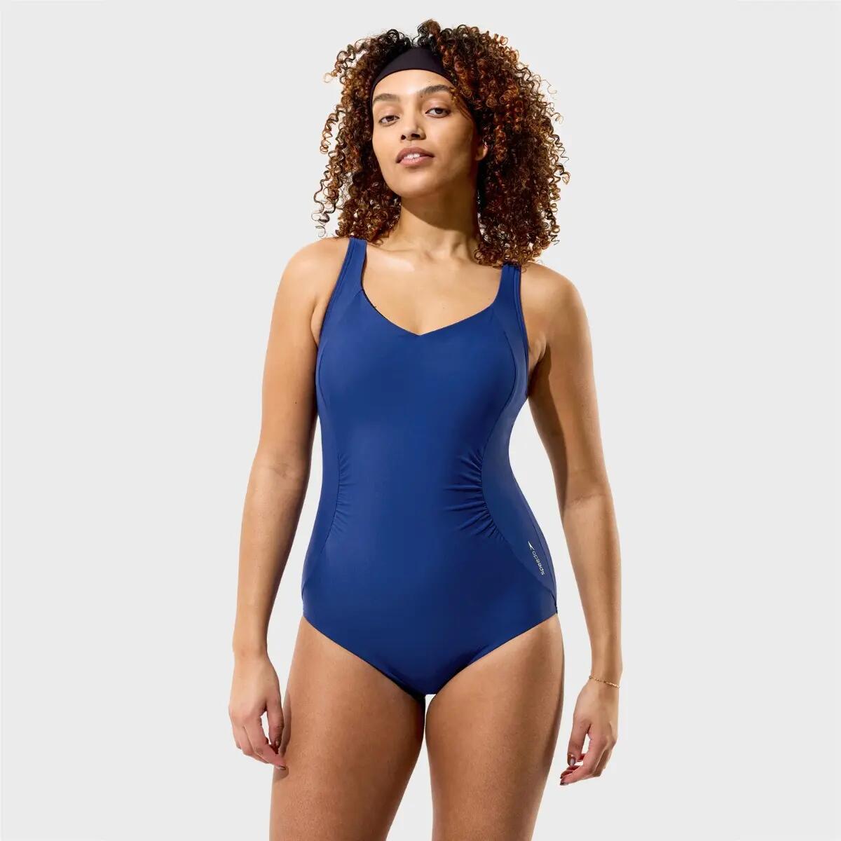 Dames Shirred Shaping Badpak Blauw 2/7