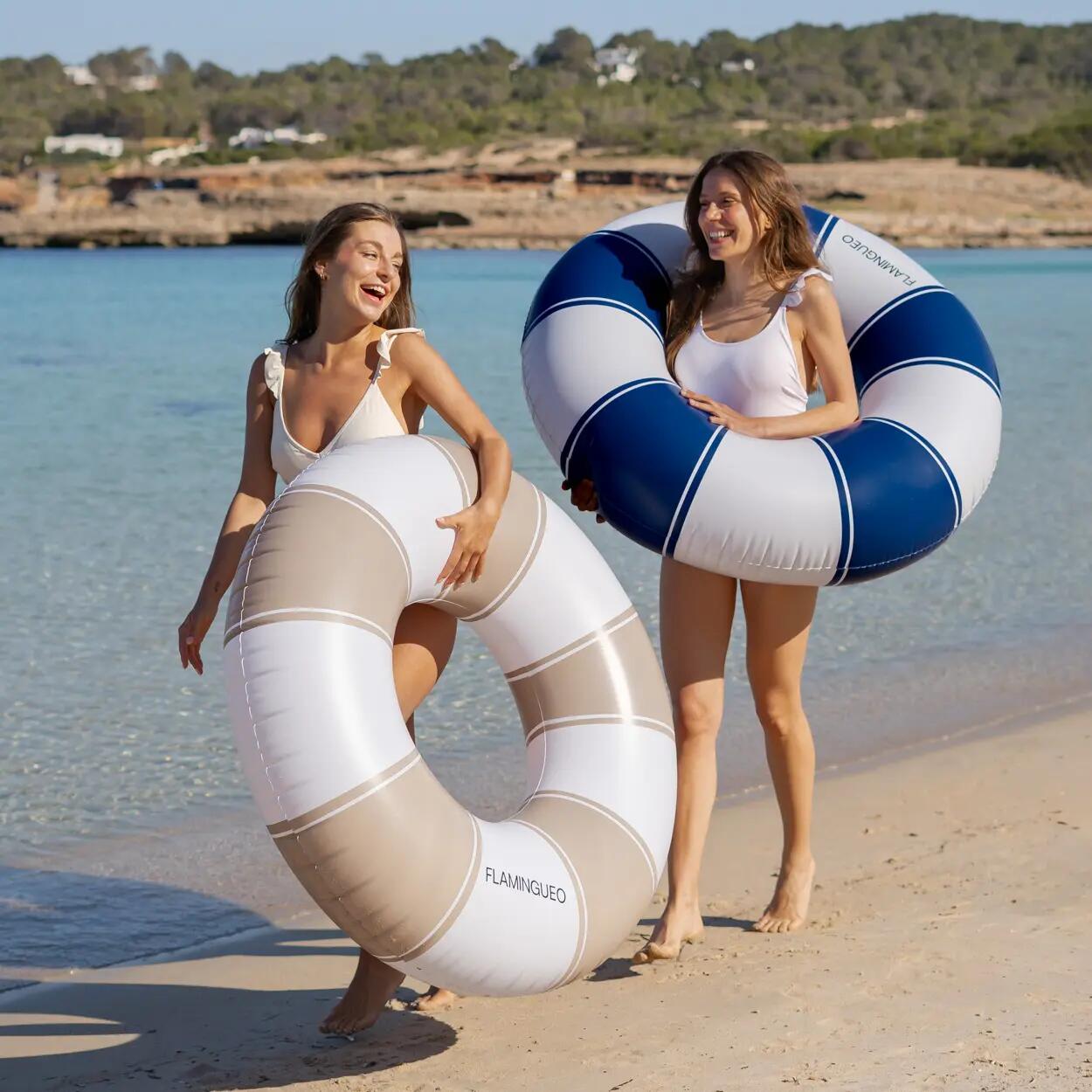 Flamingueo aufblasbarer PVC-Donut-Schwimmer in Blau 4/6