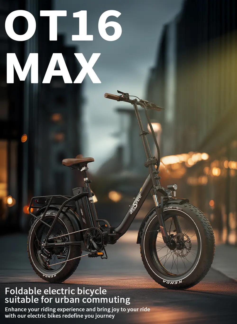 Elektrische fiets voor volwassenen ONESPORT OT16MAX batterij 48V 18Ah 8/15