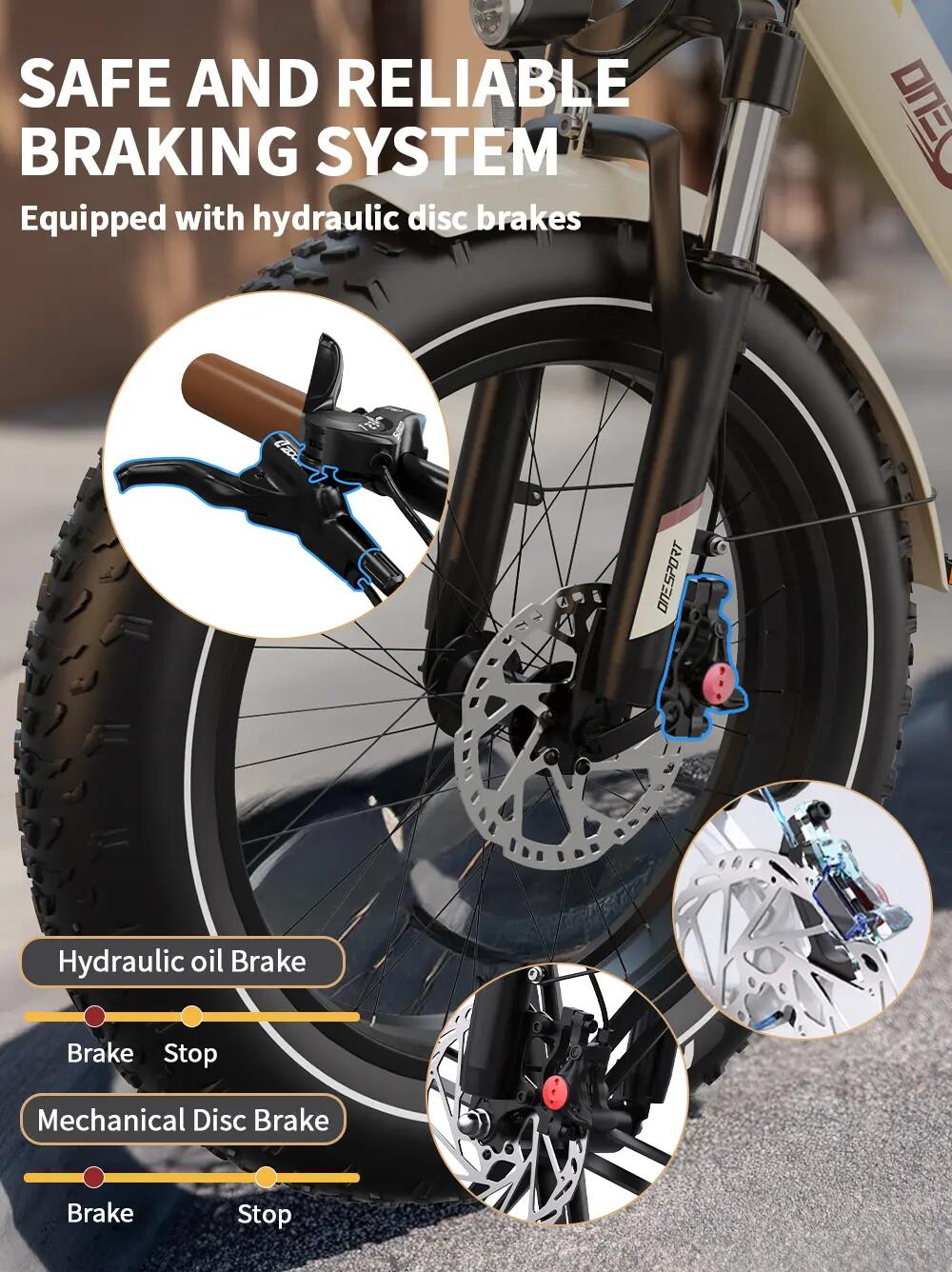 Elektrofahrrad für Erwachsene ONESPORT OT16MAX Akku 48V 18Ah 15/15