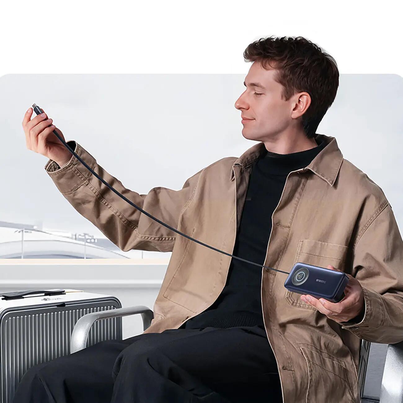 Powerbank Baseus 20000 mAh 100W 2 zwijane kable USB-C 3/7
