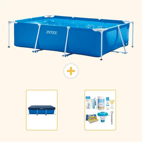 INTEX Piscina con estructura Rectangular - 300x200x75 cm - 3-piezas S22349