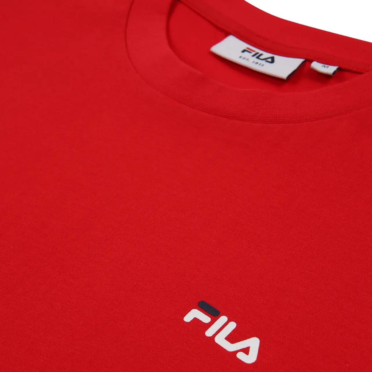 FILA Herren T‑Shirt 100% Baumwolle Regular Fit, rot 3/3