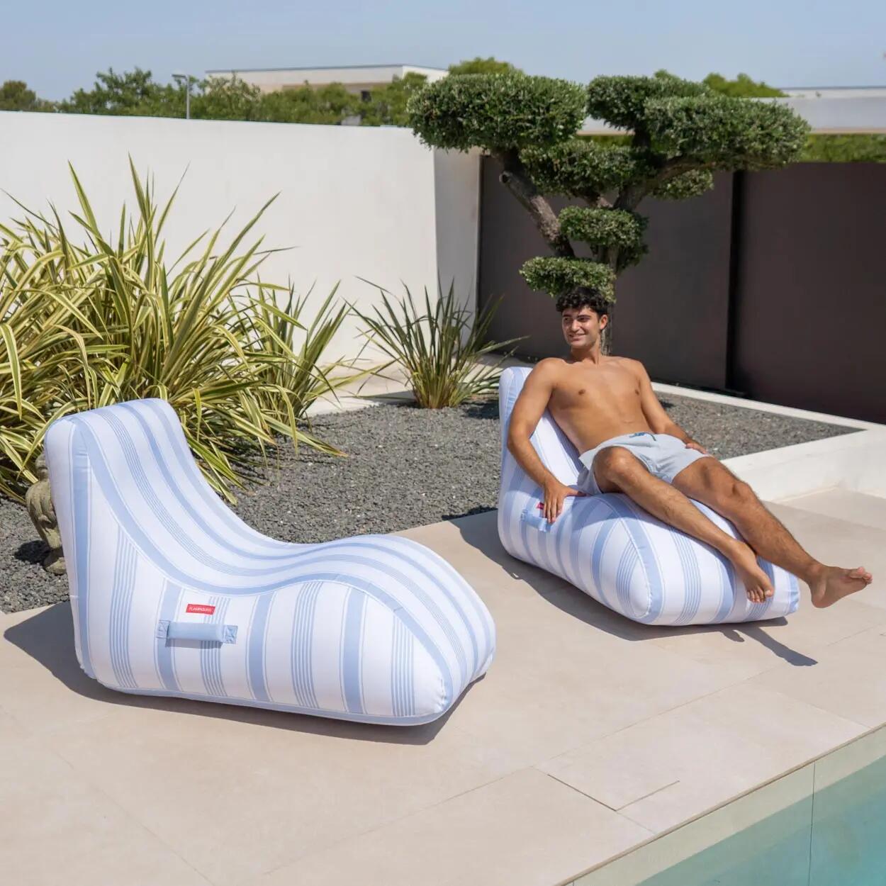 Flamingueo Premium Aufblasbarer Pool PVC Blau 4/6
